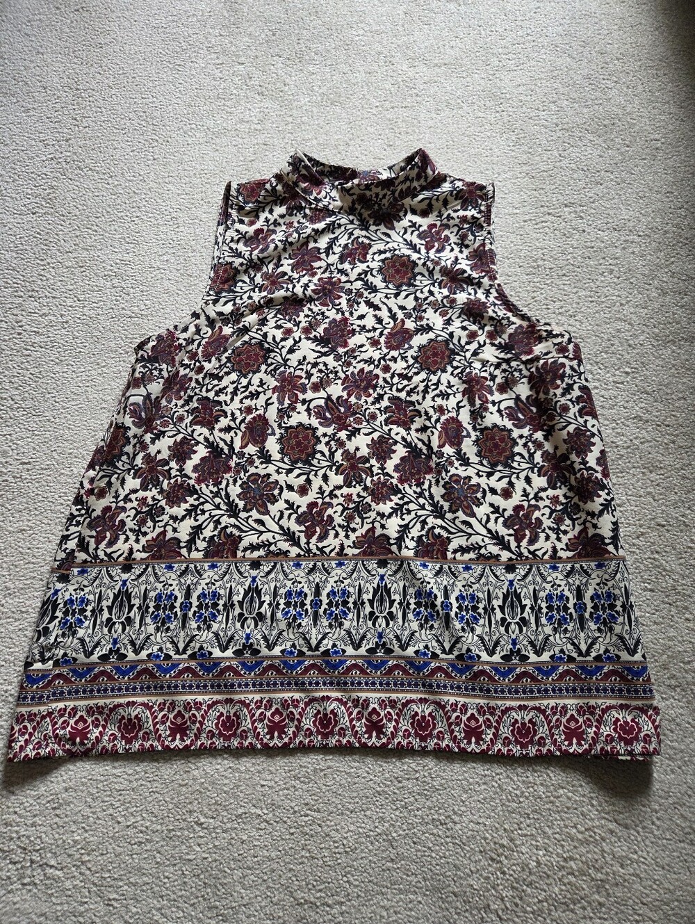 Monteau Los Angeles Dressy Tank Top Blouse Sleeveless Floral Y2k Med